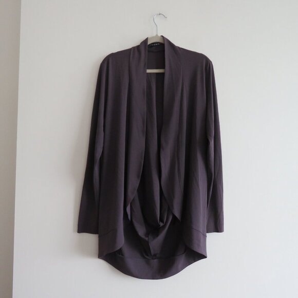 OSKA ISCHIKO Drapey Open Front Circle Cardigan in Mauve Purple Lagenlook Minimal - Picture 2 of 12